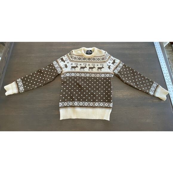 xs Vintage Demetre Pure Virgin Wool Sweater Reindeer Snowflakes Ski Sweater - Picture 11 of 16